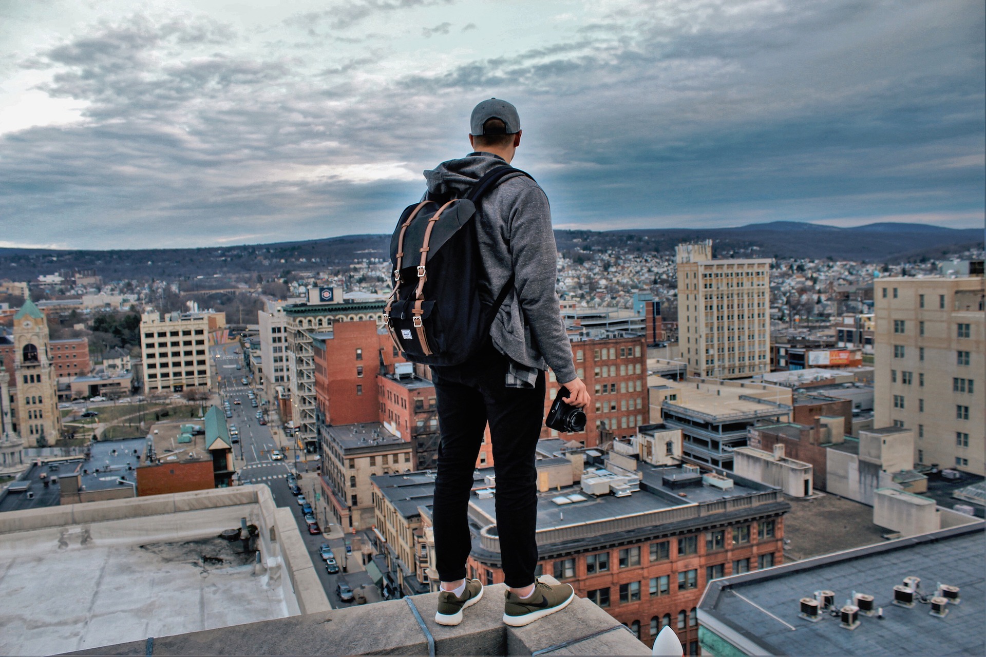 Millennial on rooftop